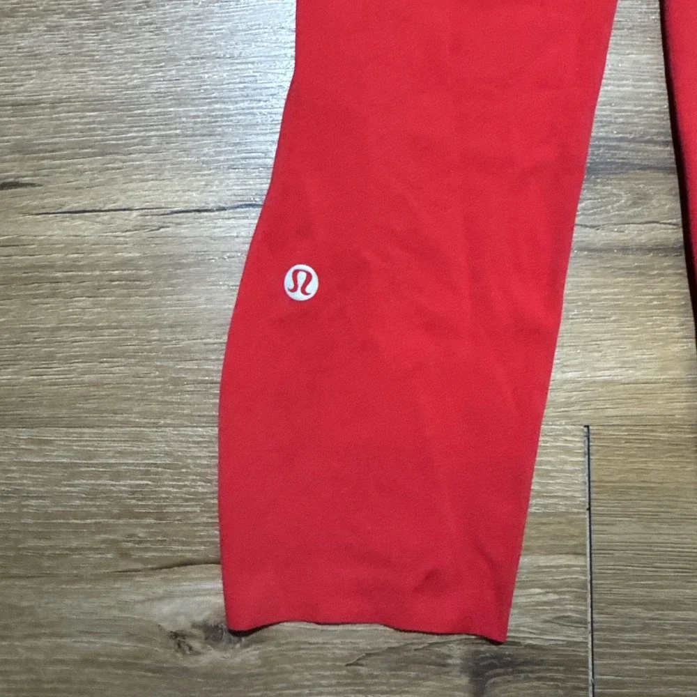 Lululemon Leggings Womens 4 Dark Red Base‎ Pace High-Rise Crop 23" Workout Yoga - Picture 7 of 7